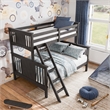 Furniture of America Sinclare Wood Twin over Full Bunk Bed in Stain Gray