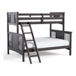 Furniture of America Sinclare Wood Twin over Full Bunk Bed in Stain Gray