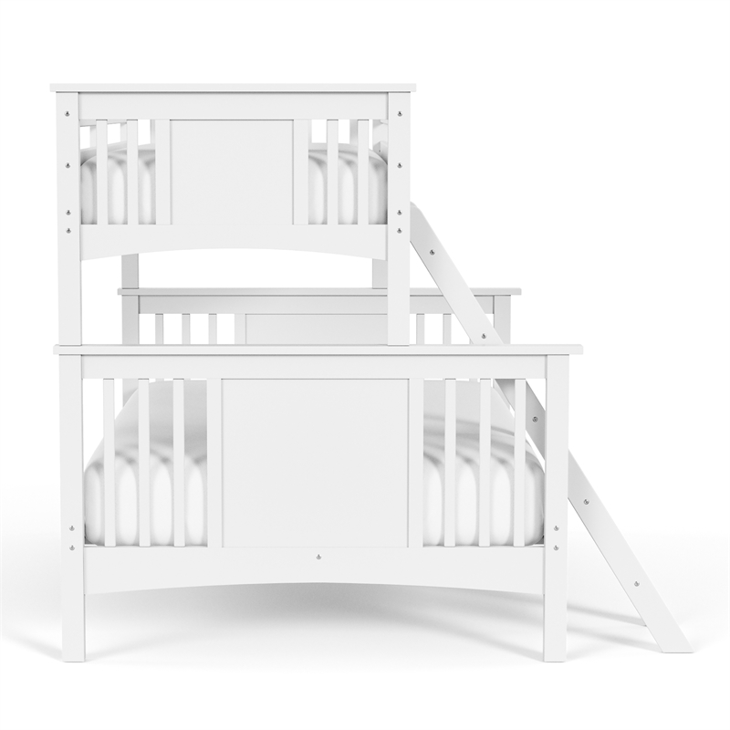 Furniture of America Sinclare Wood Twin over Full Bunk Bed in White