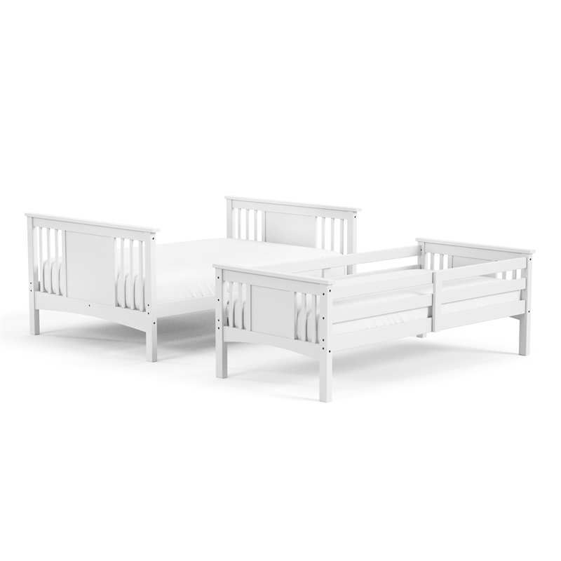 Furniture of America Sinclare Wood Twin over Full Bunk Bed in White