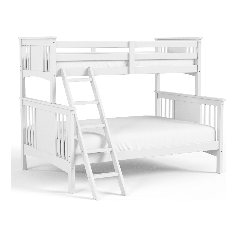 Furniture of America Sinclare Wood Twin over Full Bunk Bed in White