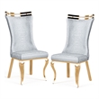 Furniture of America Netale Faux Leather Side Chairs in Gray (Set of 2)