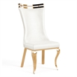 Furniture of America Netale Faux Leather Side Chairs in White (Set of 2)