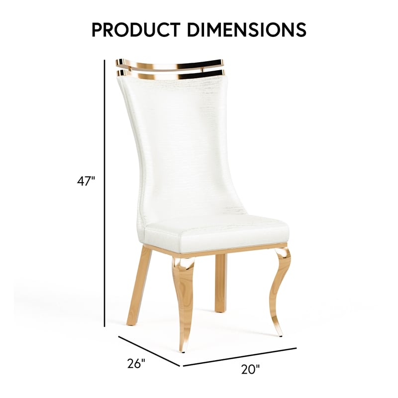 Furniture of America Netale Faux Leather Side Chairs in White (Set of 2)