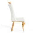 Furniture of America Netale Faux Leather Side Chairs in White (Set of 2)