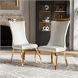 Furniture of America Netale Faux Leather Side Chairs in White (Set of 2)