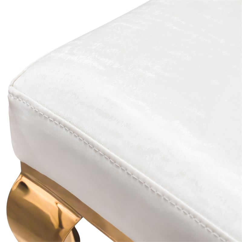 Furniture of America Netale Faux Leather Side Chairs in White (Set of 2)