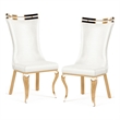 Furniture of America Netale Faux Leather Side Chairs in White (Set of 2)