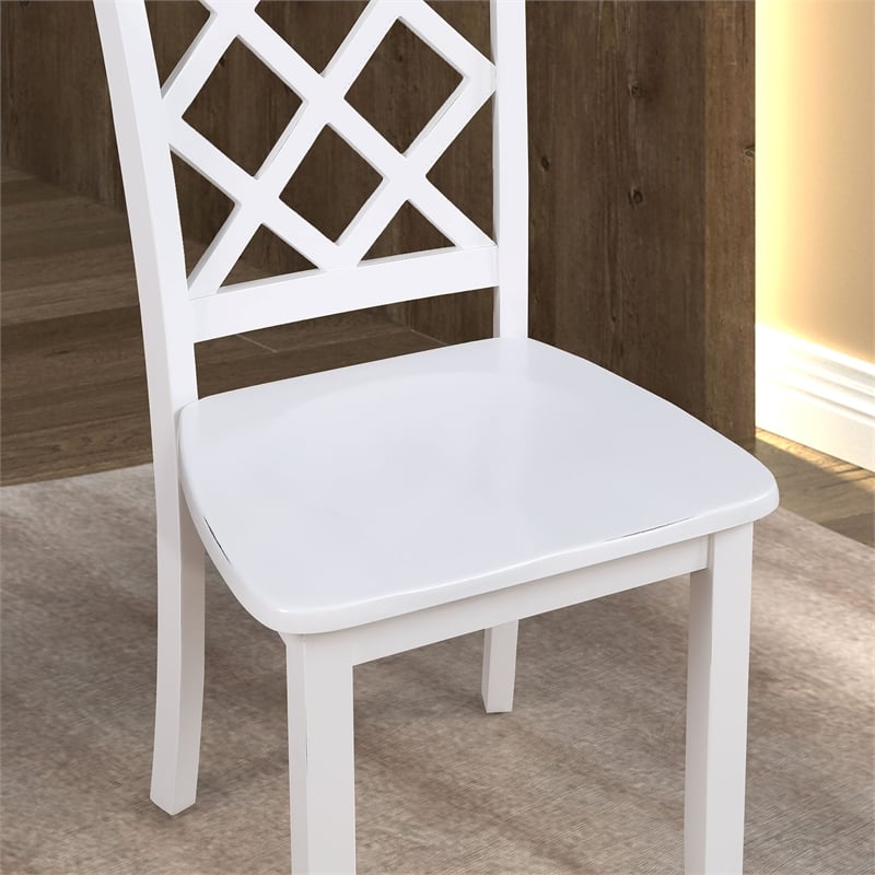 Furniture of America Ashen 5-Piece Wood Dining Table Set in White