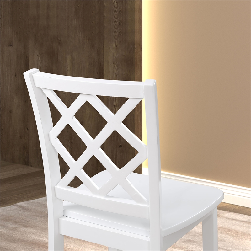 Furniture of America Ashen 5-Piece Wood Dining Table Set in White