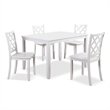 Furniture of America Ashen 5-Piece Wood Dining Table Set in White