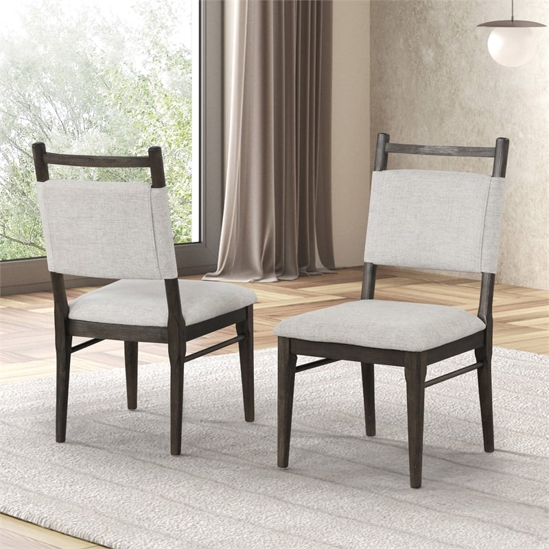 Furniture of America Brands Wood Padded Side Chairs in Dark Walnut (Set of 2)