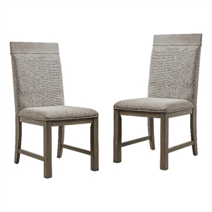 furniture of america telli wood padded side chairs in gray (set of 2)