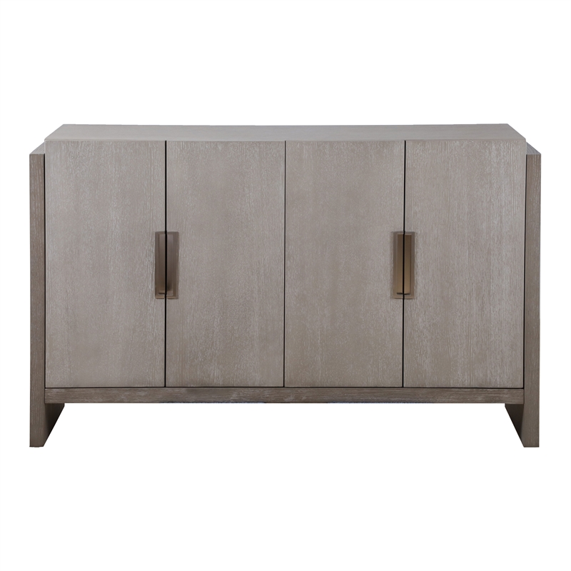 Furniture of America Telli Wood Two-Tone Server with Drawers and Shelves in Gray