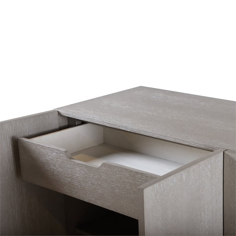 Furniture of America Telli Wood Two-Tone Server with Drawers and Shelves in Gray