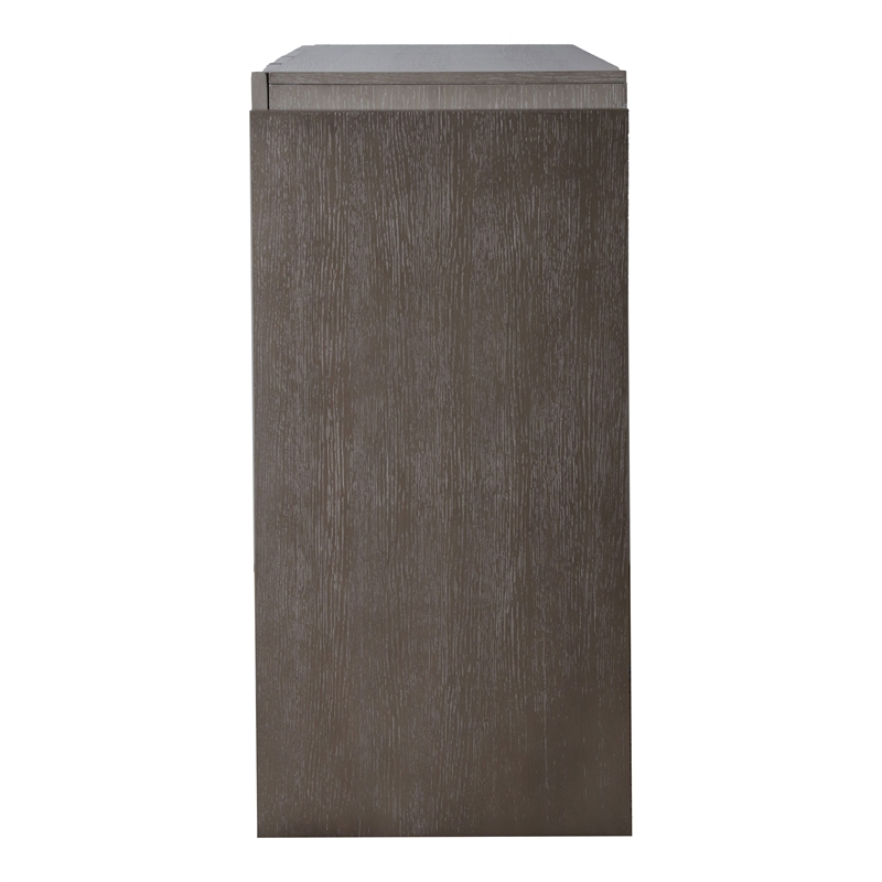 Furniture of America Telli Wood Two-Tone Server with Drawers and Shelves in Gray