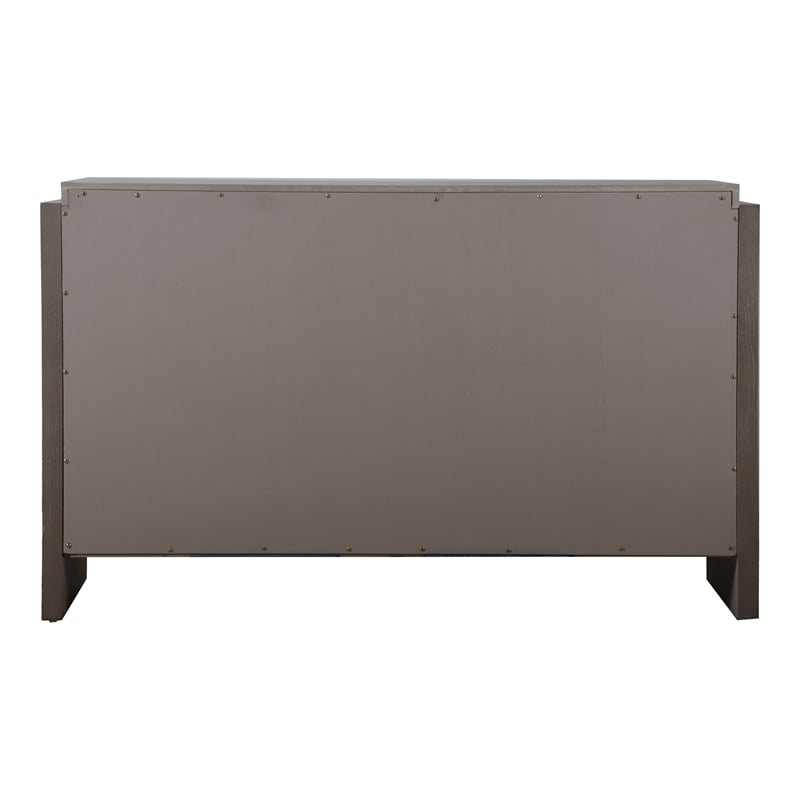 Furniture of America Telli Wood Two-Tone Server with Drawers and Shelves in Gray