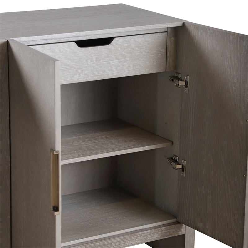 Furniture of America Telli Wood Two-Tone Server with Drawers and Shelves in Gray