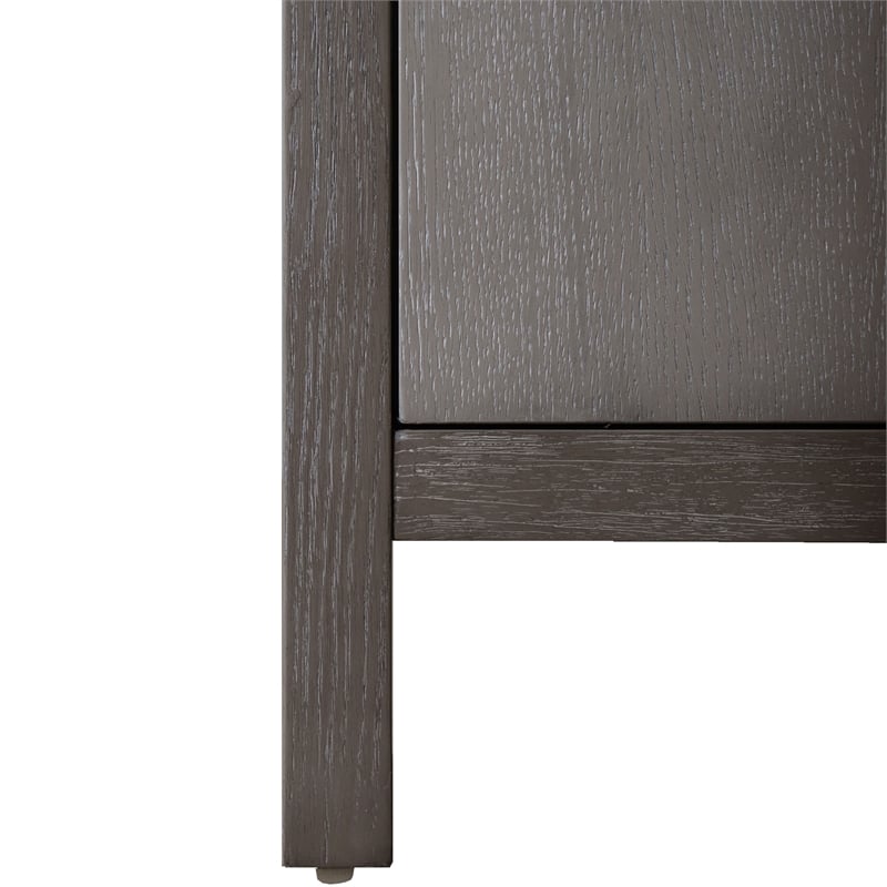 Furniture of America Telli Wood Two-Tone Server with Drawers and Shelves in Gray