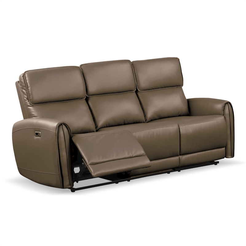 Furniture of America Alipark 2-Piece Faux Leather Power Sofa Set in Light Brown