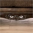 Furniture of America Innes Faux Leather Tufted Loveseat in Dark Cherry and Brown