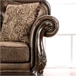 Furniture of America Innes Faux Leather Tufted Loveseat in Dark Cherry and Brown