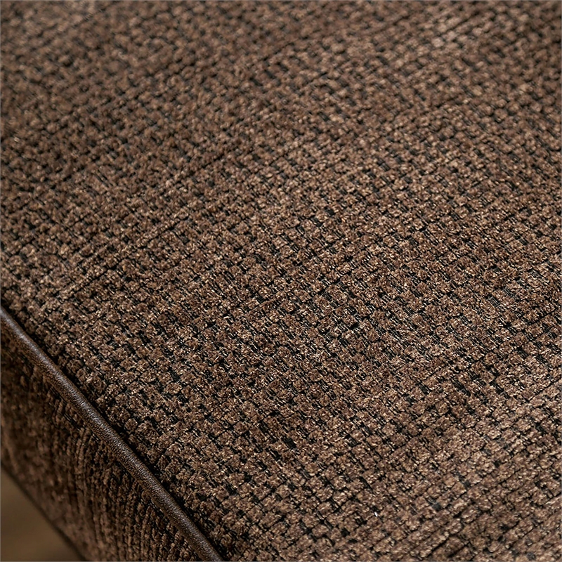 Furniture of America Innes Faux Leather Tufted Loveseat in Dark Cherry and Brown