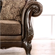 Furniture of America Innes Faux Leather Tufted Sofa in Dark Cherry and Brown