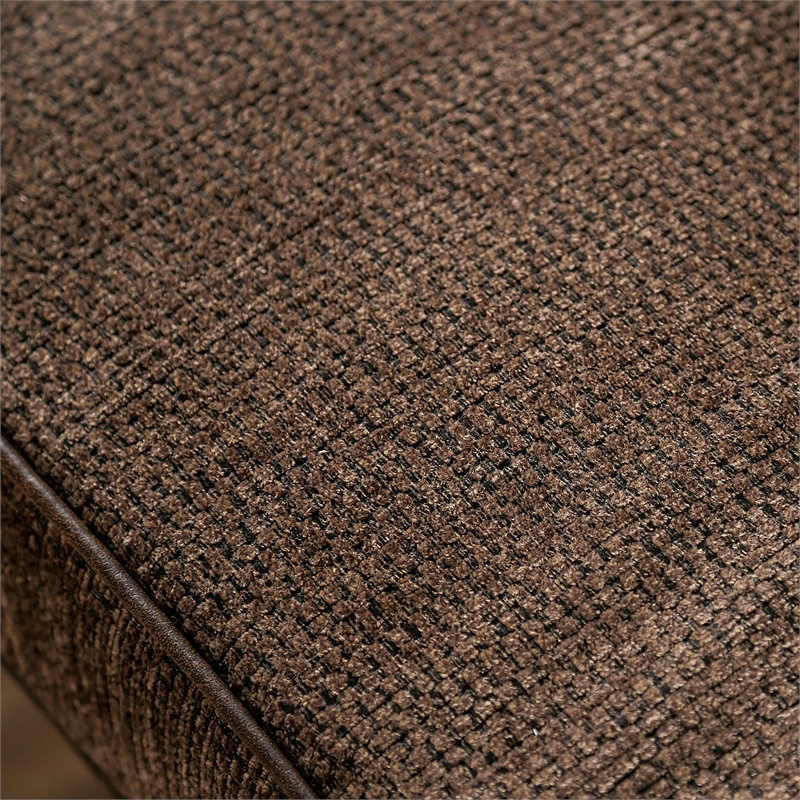 Furniture of America Innes Faux Leather Tufted Sofa in Dark Cherry and Brown