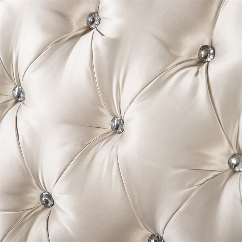 Furniture of America Watley Fabric Tufted and Nailhead Sofa in Beige