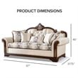 Furniture of America Watley Fabric Tufted and Nailhead Sofa in Beige