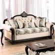 Furniture of America Watley Fabric Tufted and Nailhead Sofa in Beige