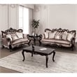 Furniture of America Haggen 2-Piece Velvet Tufted and Nailhead Sofa Set in Brown