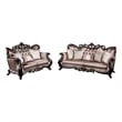 Furniture of America Haggen 2-Piece Velvet Tufted and Nailhead Sofa Set in Brown
