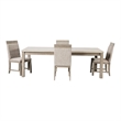 Furniture of America Telli 5-Piece Wood Dining Table Set in Gray and Stone Gray