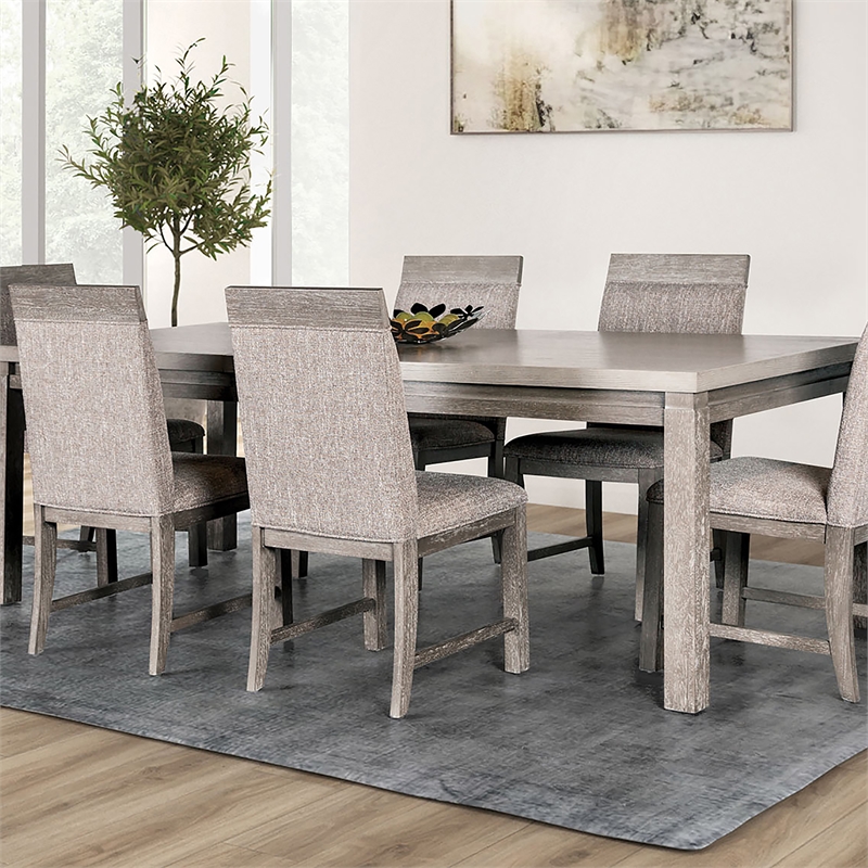 Furniture of America Telli 5-Piece Wood Dining Table Set in Gray and Stone Gray