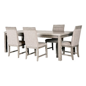 Furniture of America Telli 5-Piece Wood Dining Table Set in Gray and Stone Gray