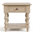 Furniture of America Lesla Wood End Table in Light Washed White (Set of 2)