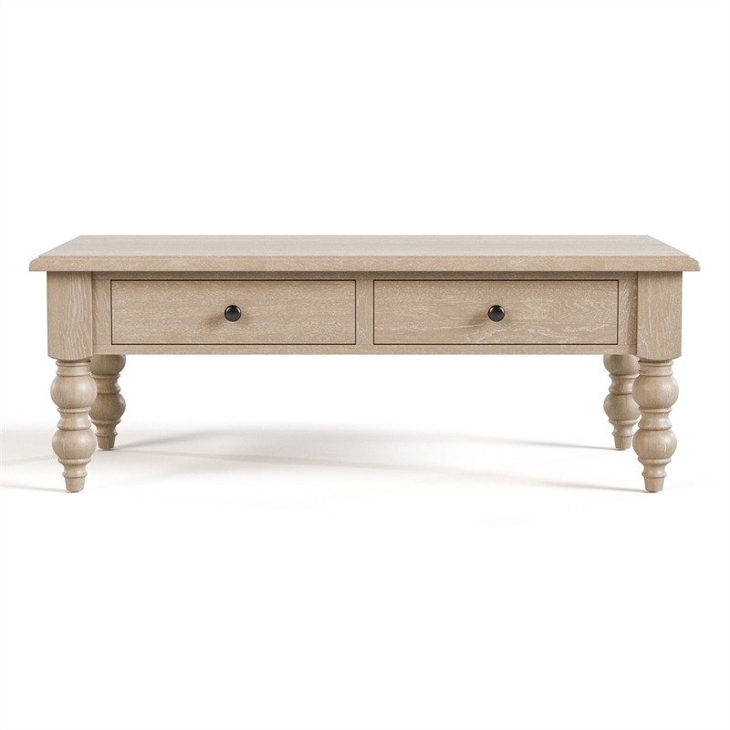 Furniture of America Lesla 3-Piece Wood Cocktail Table Set in Light Washed White
