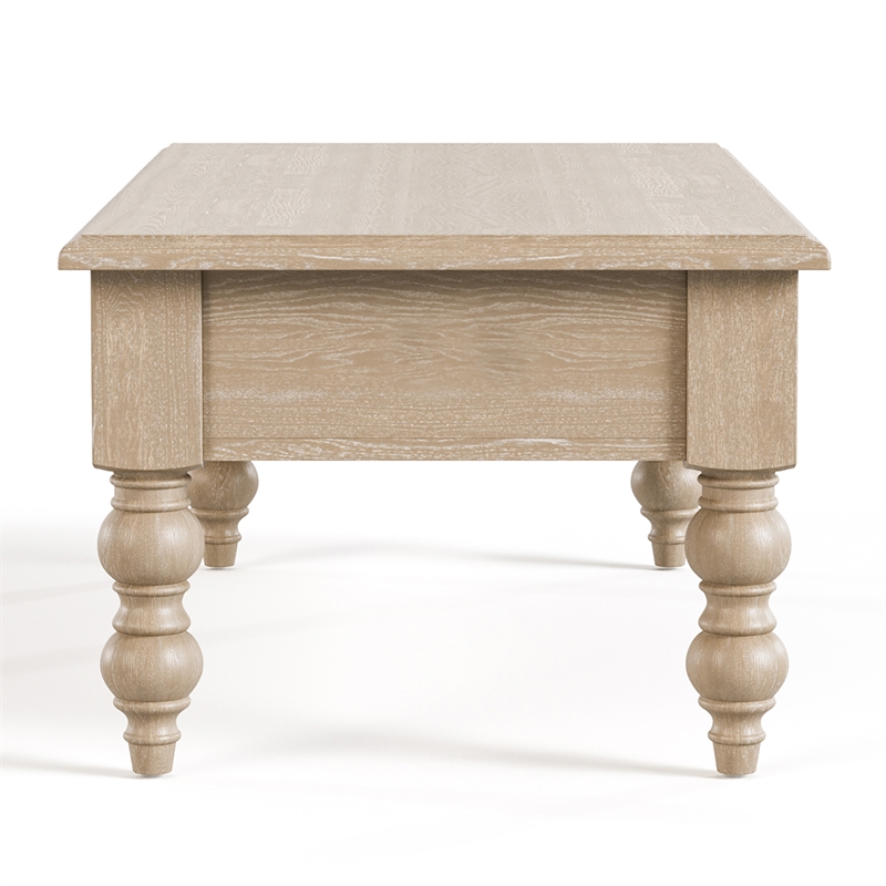 Furniture of America Lesla 3-Piece Wood Cocktail Table Set in Light Washed White