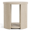 Furniture of America Kurick Wood 1-Shelf Round End Table in Oak (Set of 2)