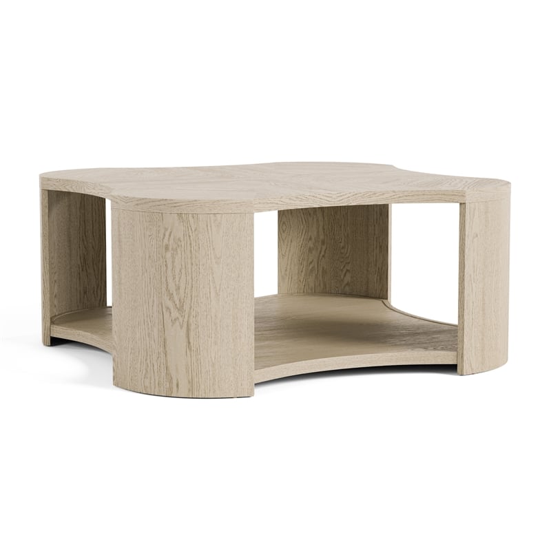 Furniture of America Kurick 3-Piece Wood Coffee Table Set in Oak