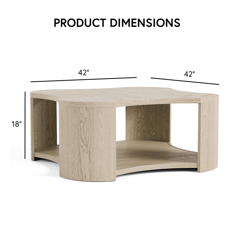 Furniture of America Kurick 3-Piece Wood Coffee Table Set in Oak