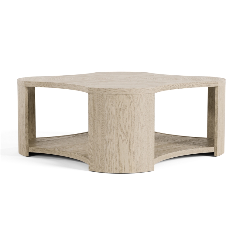 Furniture of America Kurick 3-Piece Wood Coffee Table Set in Oak