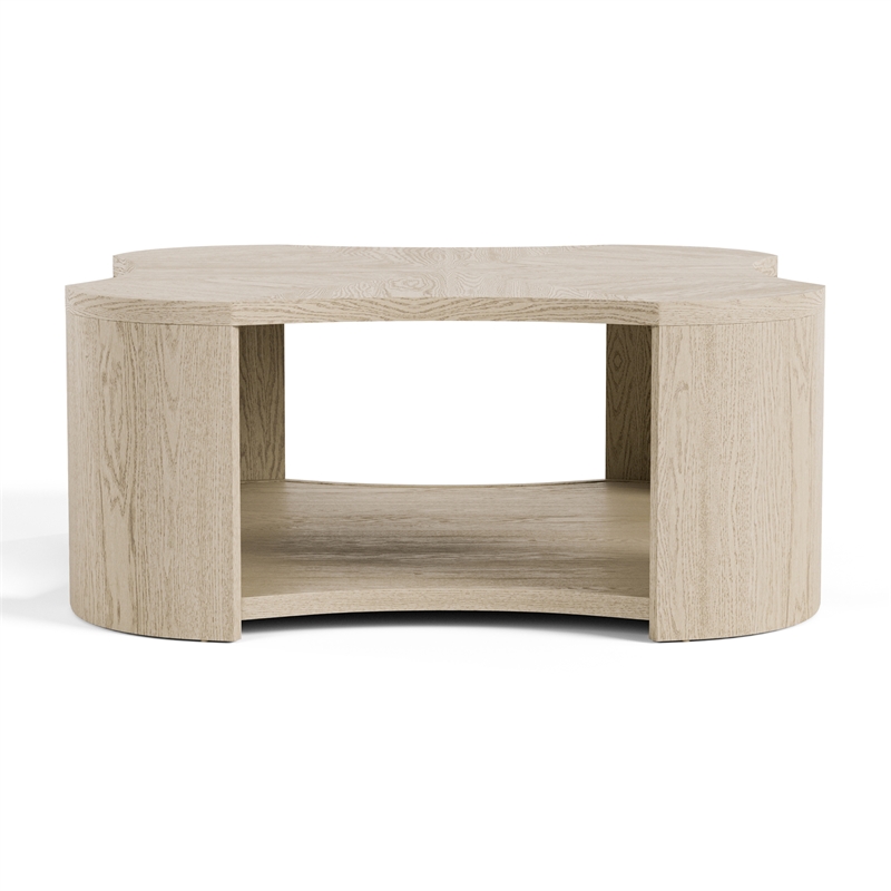 Furniture of America Kurick 3-Piece Wood Coffee Table Set in Oak