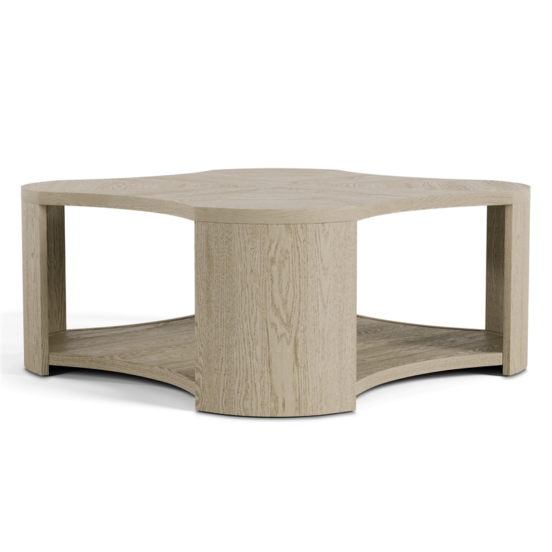 Furniture of America Kurick Wood 1-Shelf Coffee Table with Casters in Oak