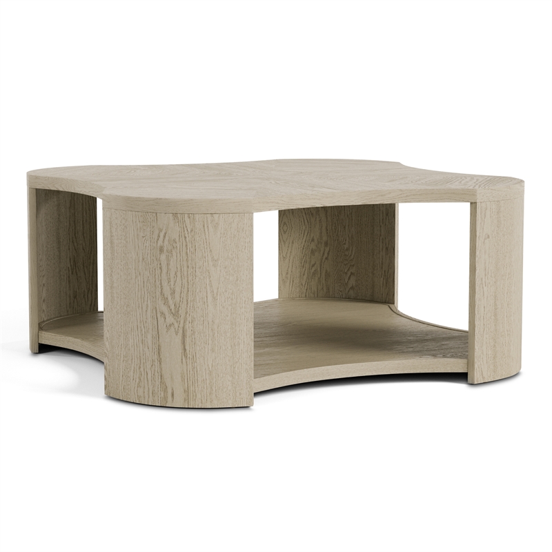 Furniture of America Kurick Wood 1-Shelf Coffee Table with Casters in Oak