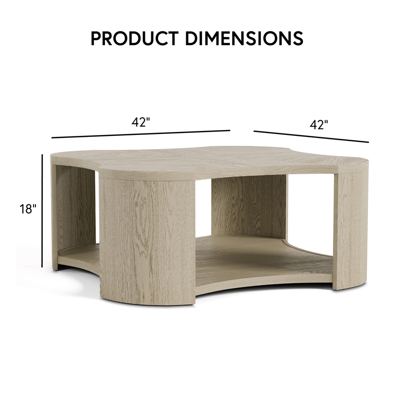 Furniture of America Kurick Wood 1-Shelf Coffee Table with Casters in Oak