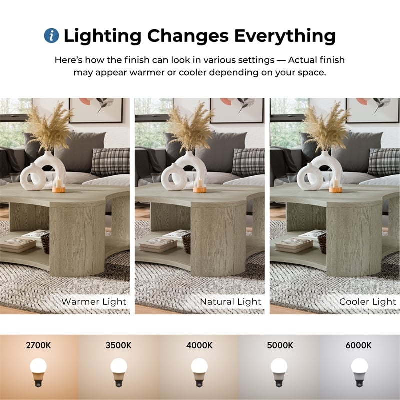 Furniture of America Kurick Wood 1-Shelf Coffee Table with Casters in Oak