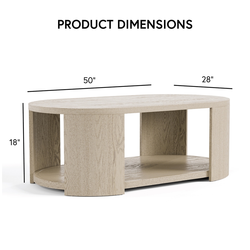 Furniture of America Kurick 3-Piece Wood Oval Cocktail Table Set in Oak